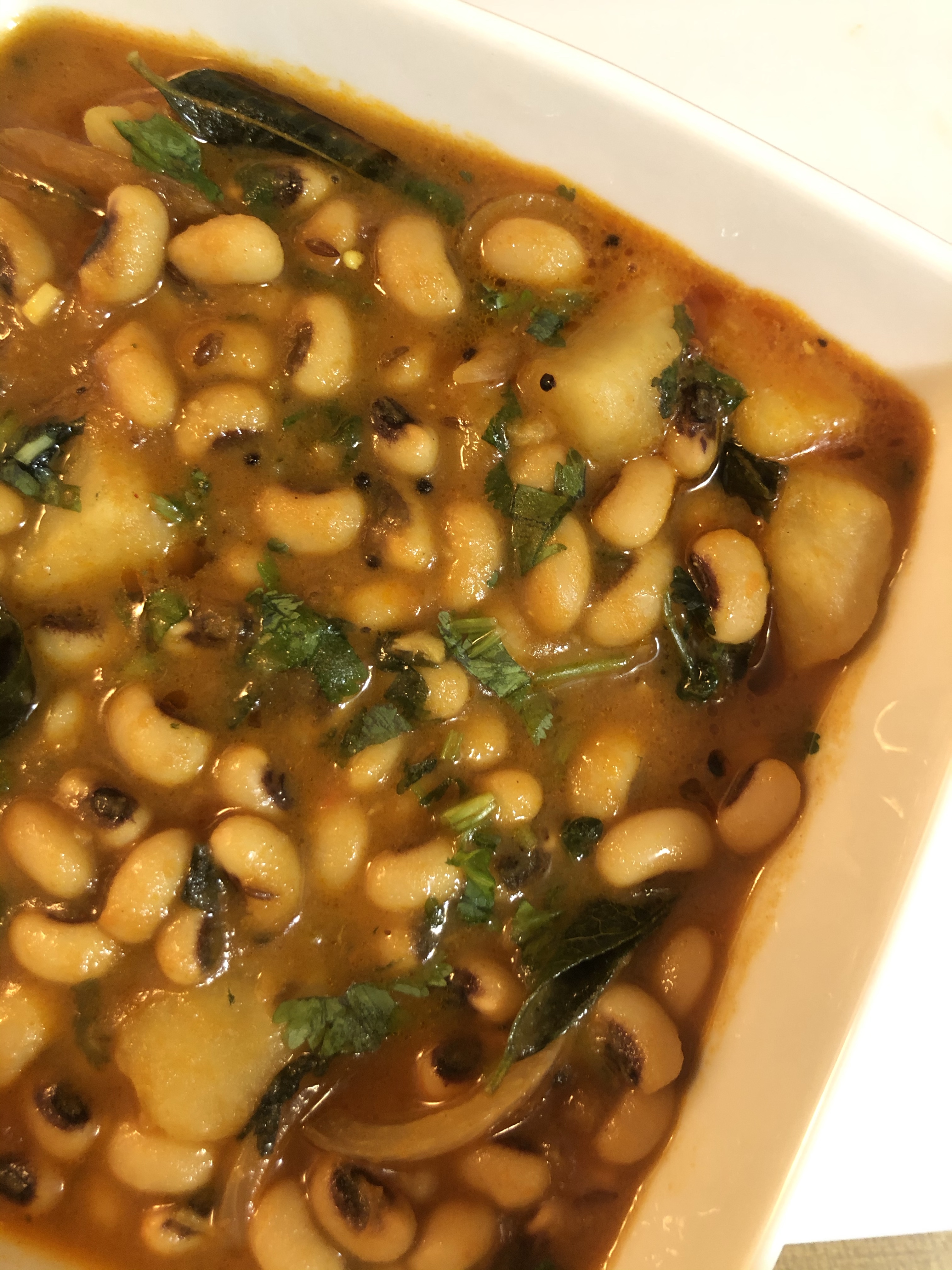Black-eyed pea curry – South Indian Style