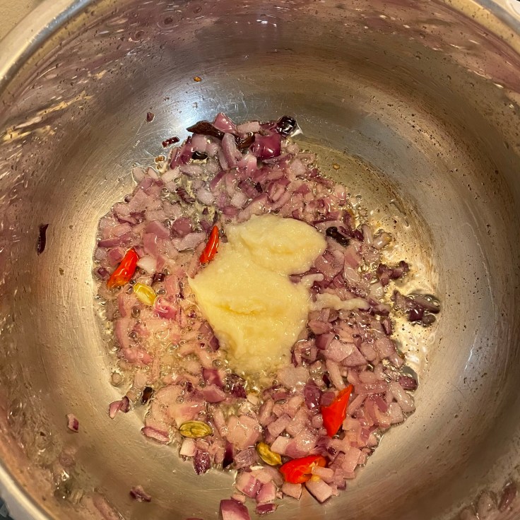 Saute onion, ginger garlic paste