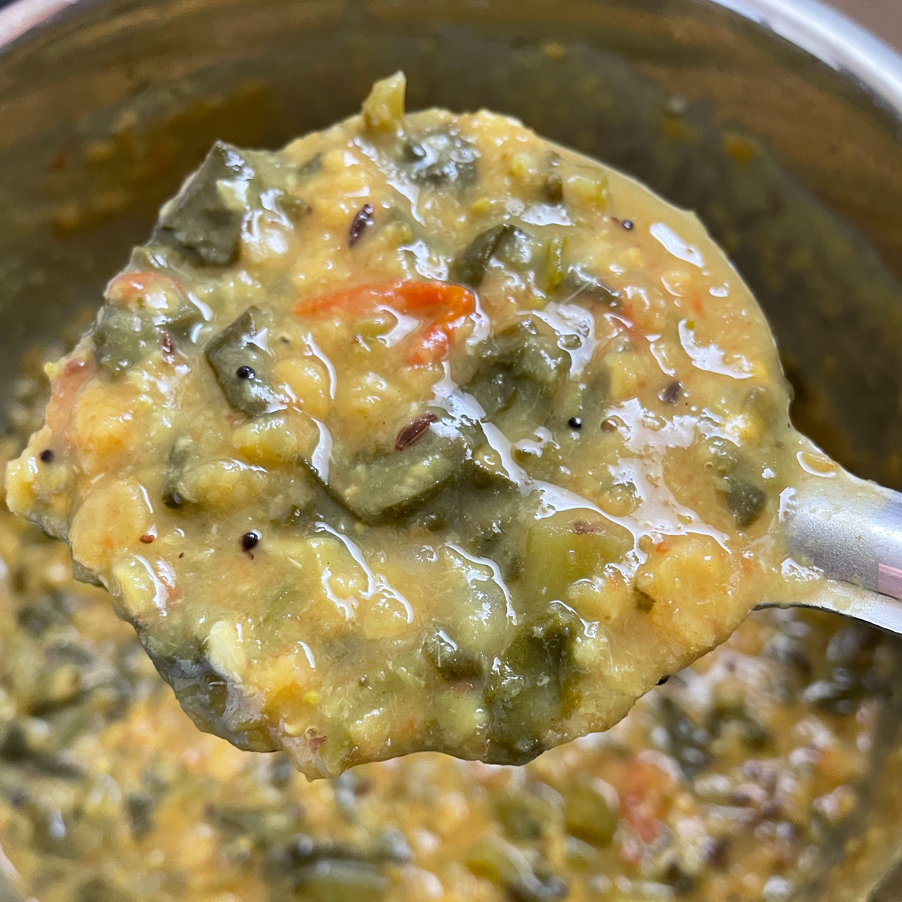 Malabar Spinach Dal in a Pressure Cooker