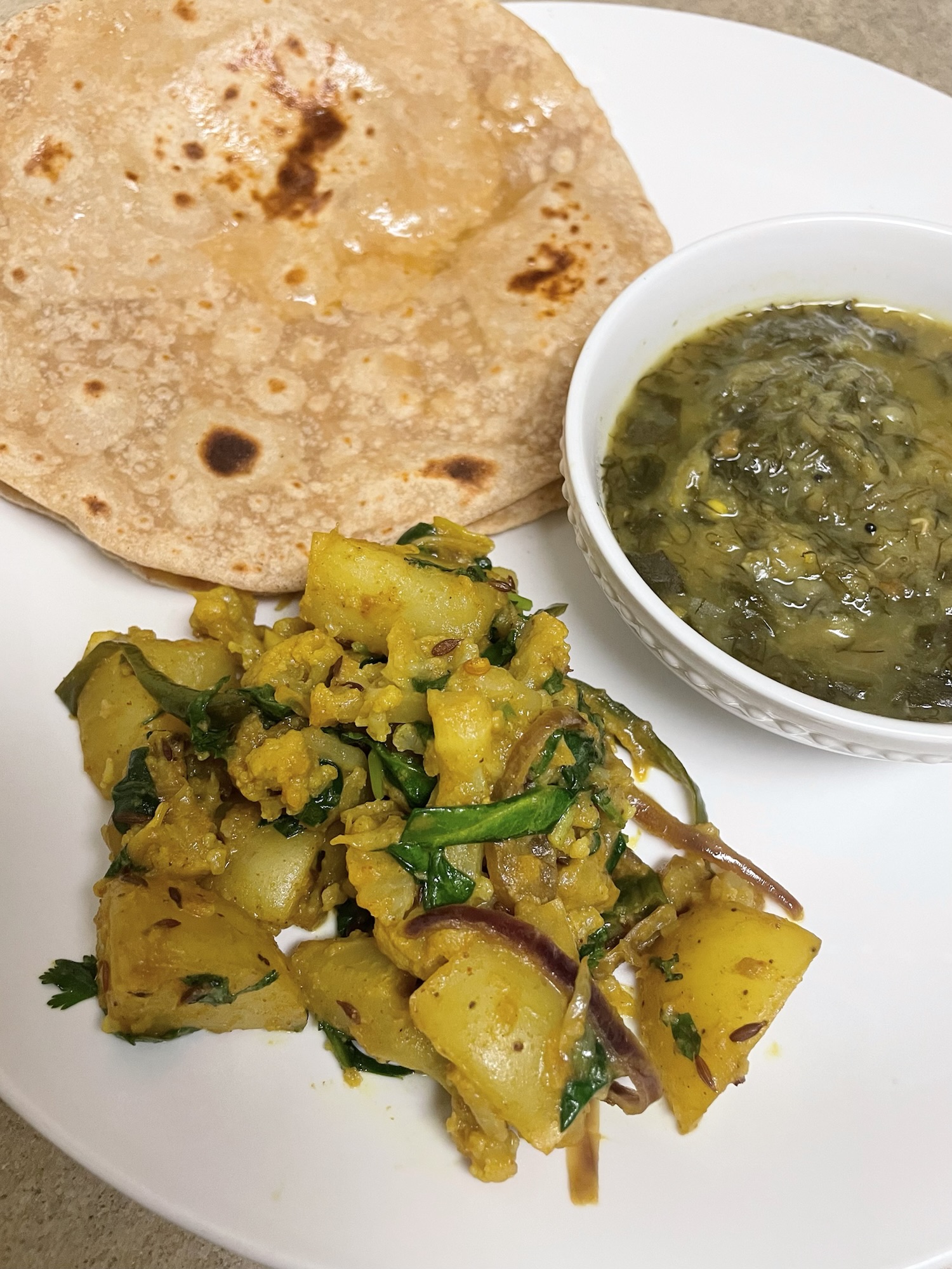 Aloo Gobi Palak