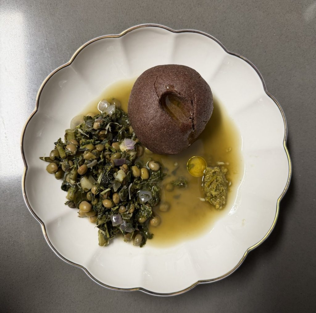 Upsaaru with ragi mudde