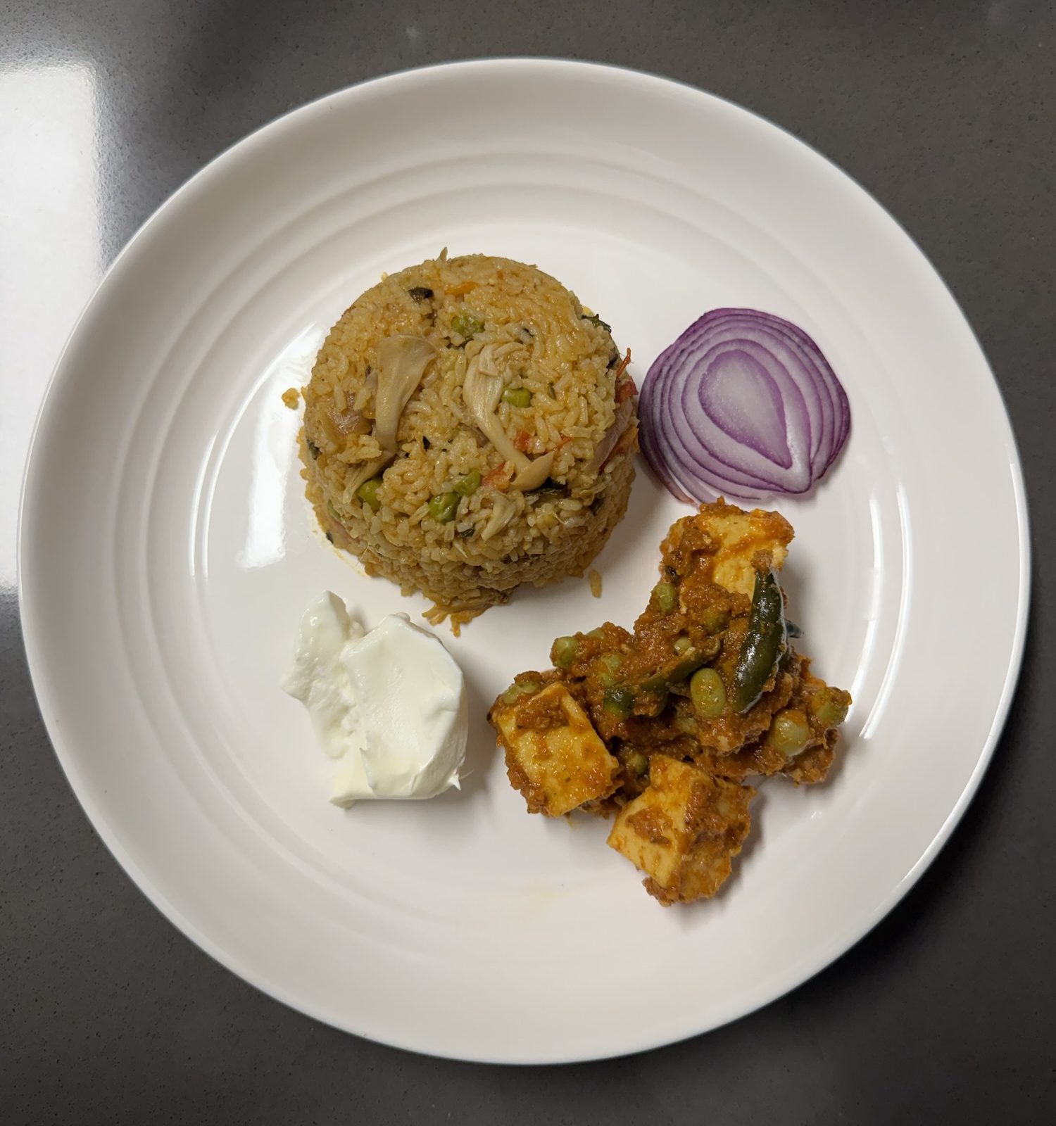 Mushroom Peas Tomato Rice