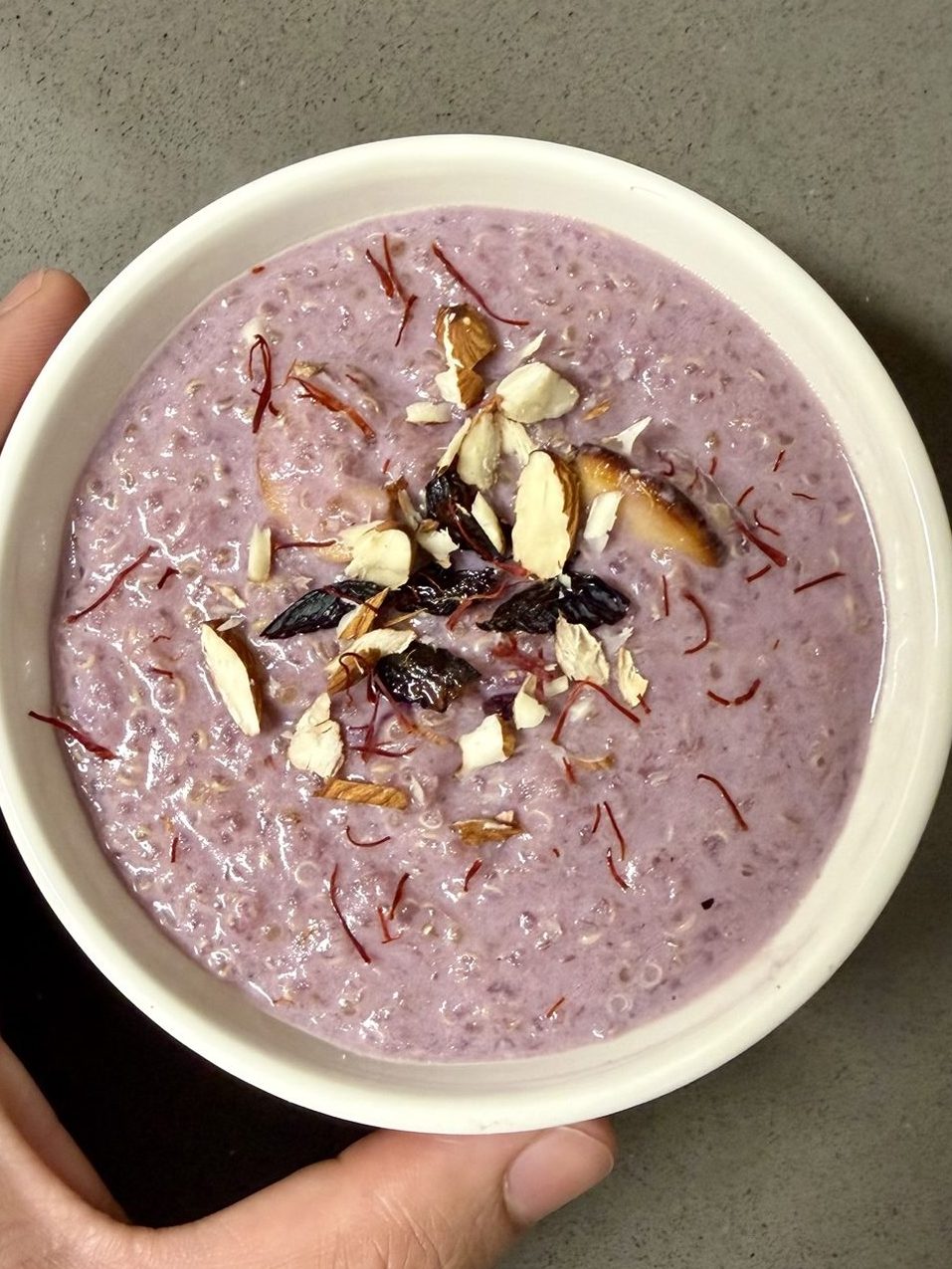 Purple sweet potato quinoa kheer
