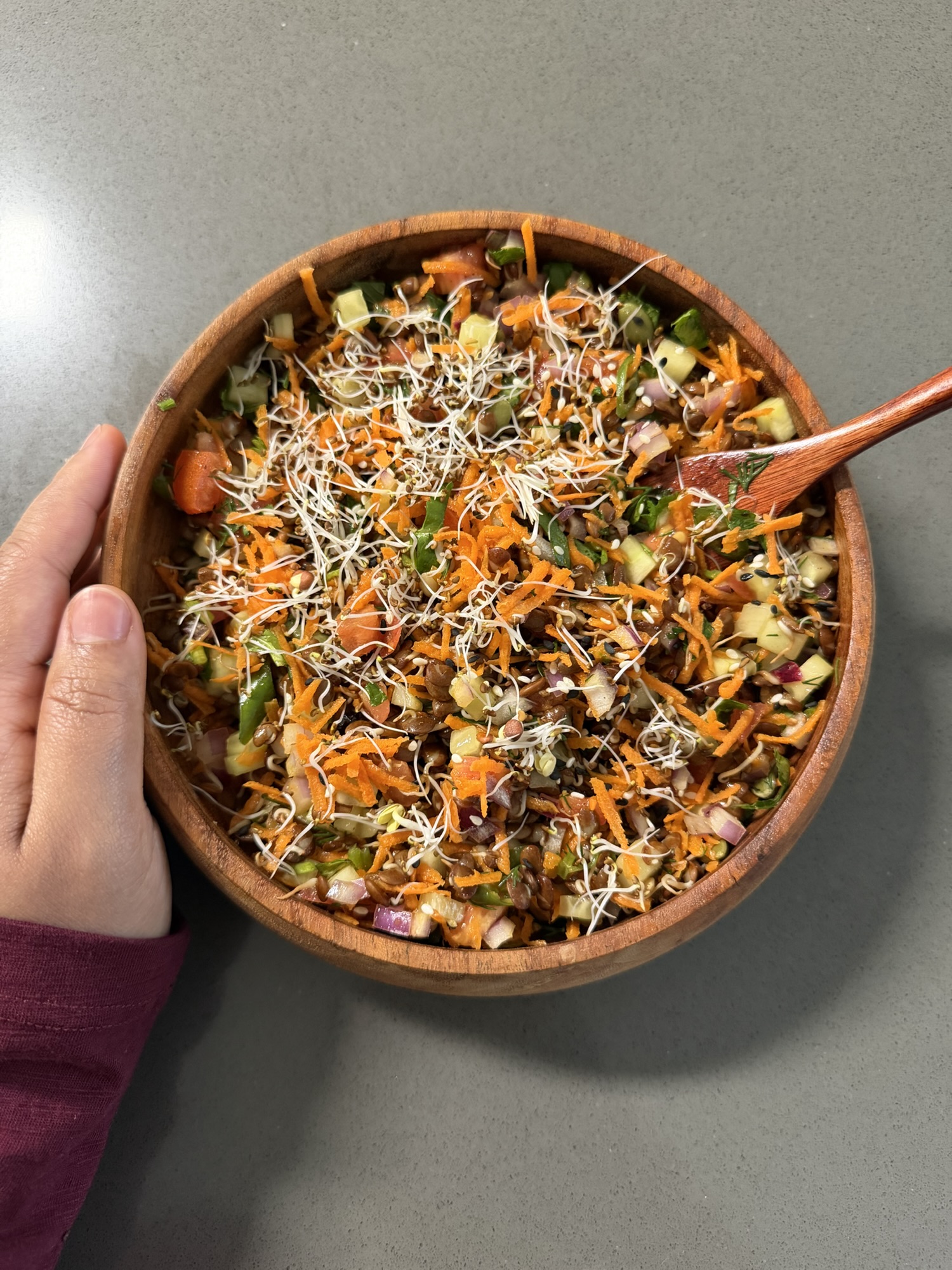 Sprouts Salad using Horse gram Sprouts